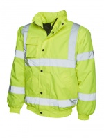 High Visibility Essentials Yellow Waterproof Bomber Jacket EN471